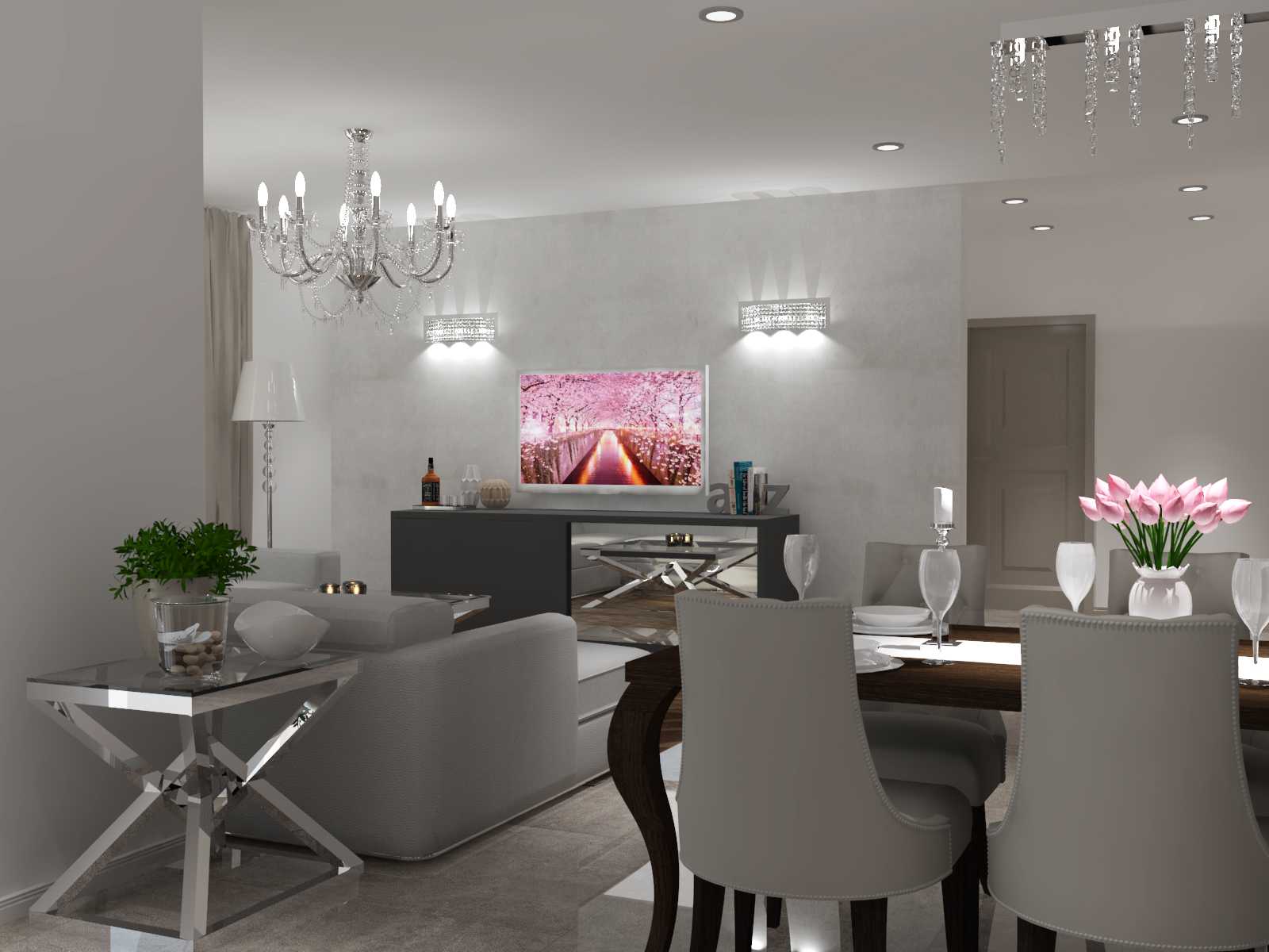 Návrh a realistická 3D vizualizácia moderného interiéru v rodinnom dome