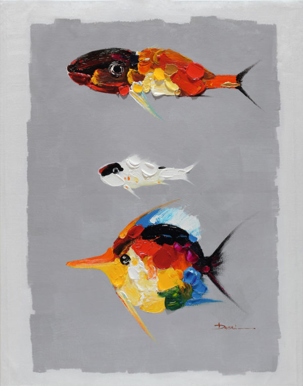 Ručne maľovaný obraz rýb