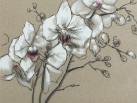 Ručne maľovaný obraz orchidey