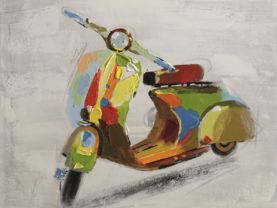 Ručne maľovaný obraz motorky