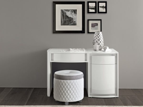 Toaletný stolík so zásuvkami VANITY s prešívaním alebo bez prešívania / priem.50 v.46 cm/