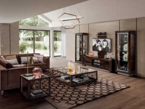 Moderný dizajnový nábytok do obývačky ELITE v prevedení NOCE PATRIZIO
