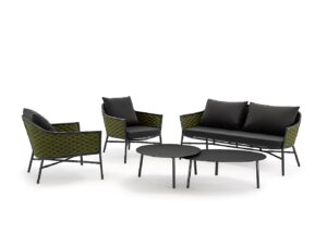 Záhradné sedenie PANAMA od spoločnosti GRATTONI vo farbe BLACK/VERDE