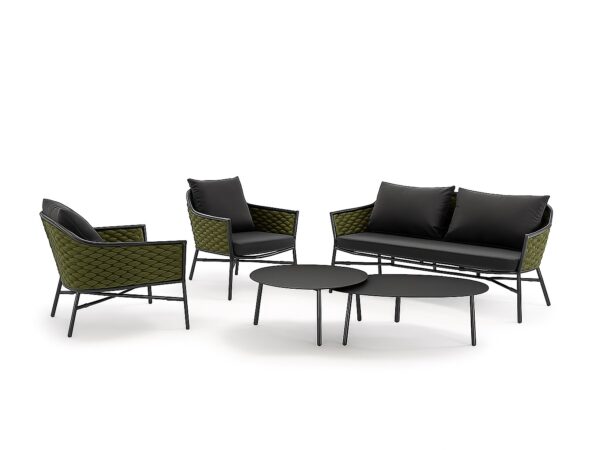 Záhradné sedenie PANAMA od spoločnosti GRATTONI vo farbe BLACK/VERDE