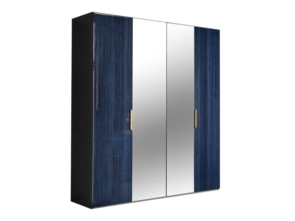 4-dverová šatníková skriňa so zrkadlom v štýle Art Decó OCEANUM