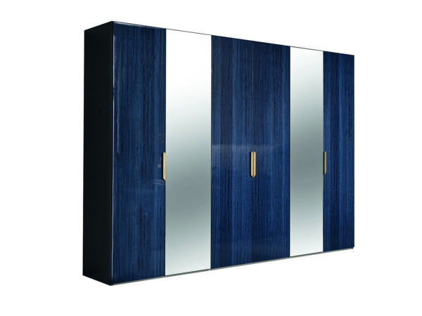 6-dverová šatníková skriňa so zrkadlom v štýle Art Decó OCEANUM