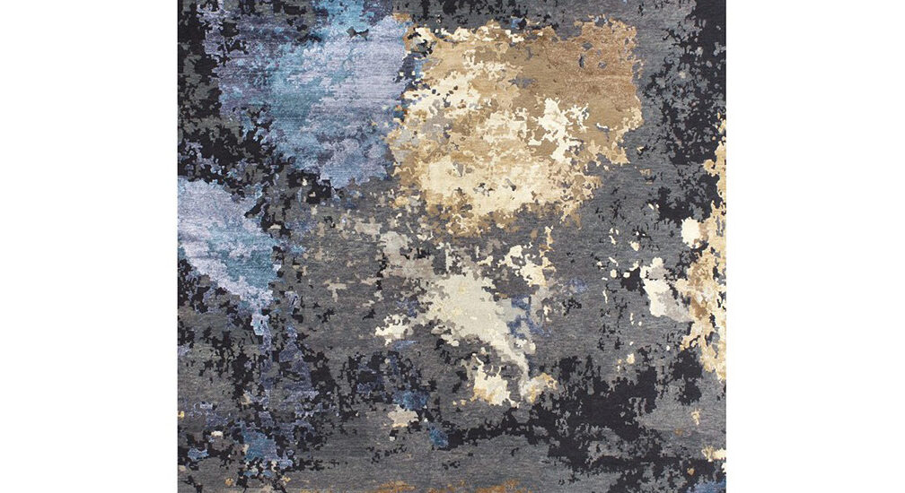 Luxusný ručne tkaný koberec ELITE CHARCOAL BLUE/GOLD
