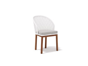 Exteriérová záhradná stolička CYRANO v bielej farbe