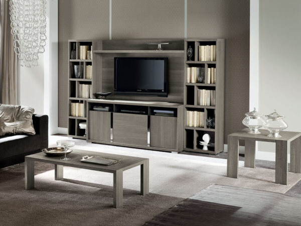 TIVOLI TV kompozícia s TV skrinkou, zadným panelom s policou, 2 knižnicami bez vrchnej dosky