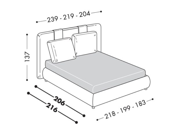Dizajnová manželská posteľ DURBAR ROUND (oblý box)