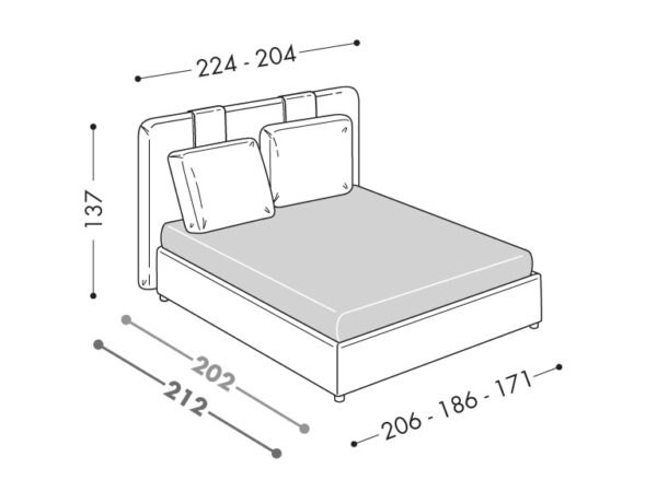 Dizajnová manželská posteľ DURBAR (rovný box)