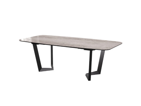 Jedálenský stôl NET s keramickou hornou doskou - HERITAGE CLOUD z kolekcie KRYSTAL