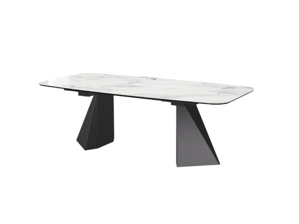 Jedálenský stôl TENT s keramickou hornou doskou - ORIGINES ARGENT z kolekcie KRYSTAL