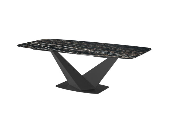 Jedálenský stôl KRYSTAL s keramickou hornou doskou - THUNDER NIGHT z kolekcie KRYSTAL