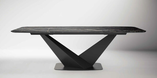 Jedálenský stôl KRYSTAL s keramickou hornou doskou - THUNDER NIGHT