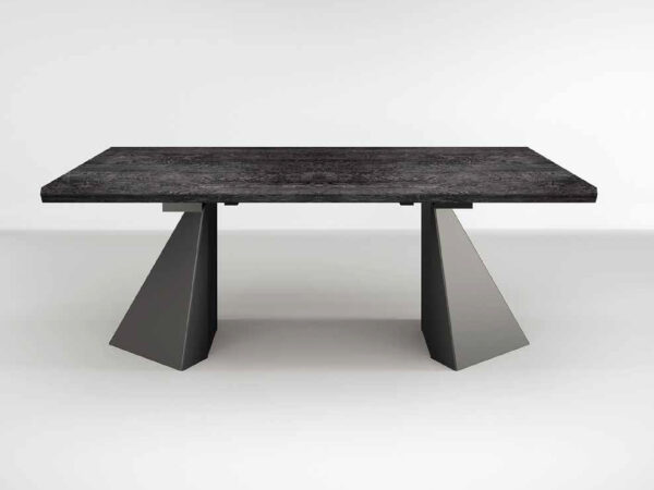 Jedálenský stôl TENT s drevenou hornou doskou z kolekcie KRYSTAL