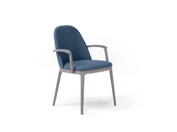 Čalúnená stolička s pod-rúčkami MILANO š. 56 cm vo farbe PM1B a v látke CONNY 705.