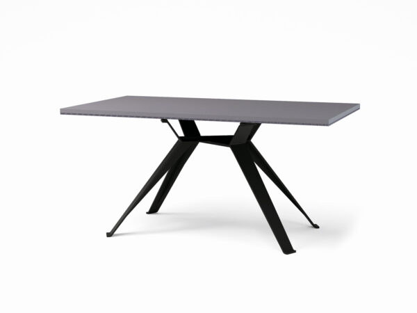 Jedálenský stôl MILANO. Obdĺžnikový pevný variant, š. 180 cm, čierna podnož.