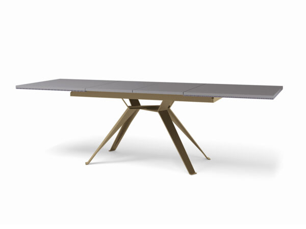 Jedálenský stôl MILANO. Obdĺžnikový variant s rozťahovaním, š. 180/270 cm, champagne podnož.