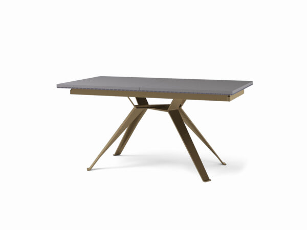 Jedálenský stôl MILANO. Obdĺžnikový variant s rozťahovaním, š. 180/270 cm, champagne podnož.