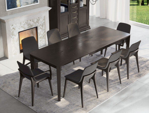 Luxusná klasická jedáleň MILANO. Obdĺžnikový jedálenský stôl s rozťahovaním š. 160/240 cm vo farbe PM10B.
