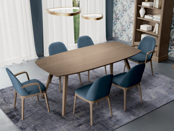 Luxusná klasická jedáleň MILANO. Oválny jedálenský stôl š. 200 cm vo farbe PM6B.