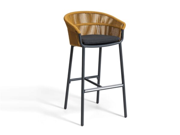 Záhradná barová stolička LAKE vo farbe ANTRACITE/SENAPE (horčicová)