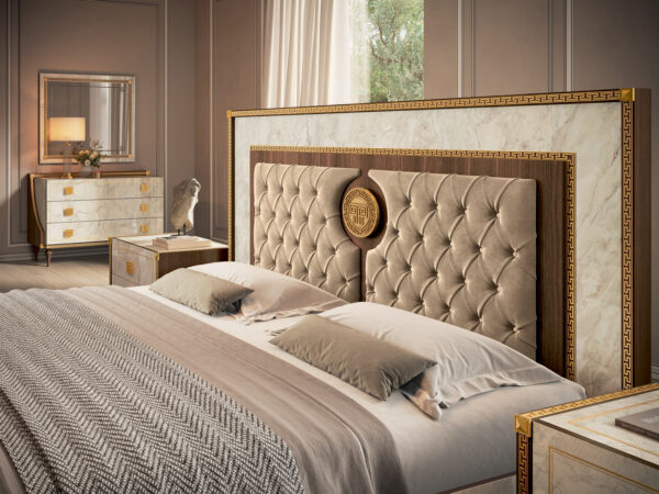 Luxusná posteľ ROMANTICA s čalúneným čelom