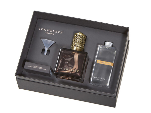 GIFT BOX s katalytickou lampou AGATHIS AMBER od spoločnosti LOCHERBER MILANO