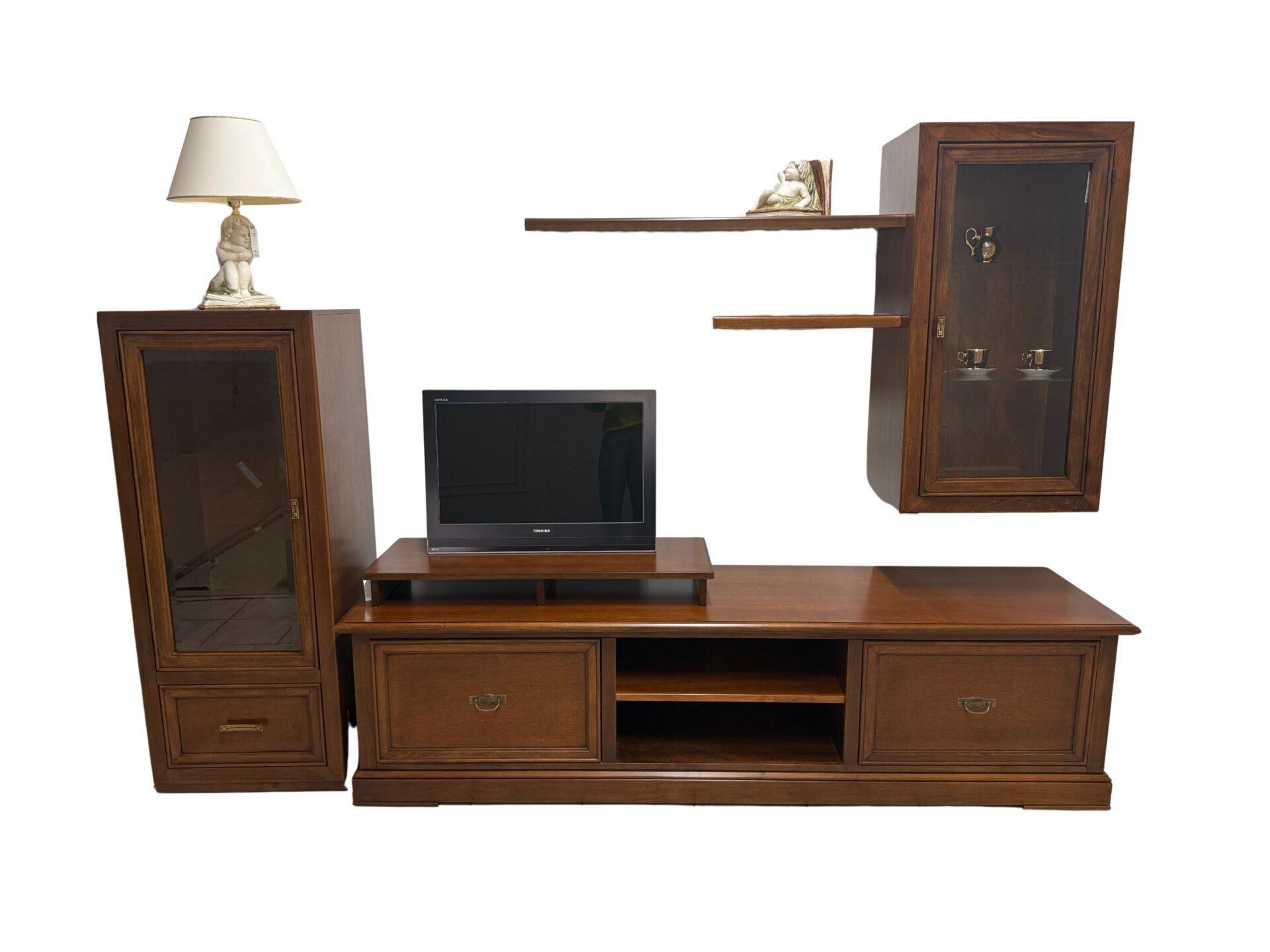 Televízna zostava BERNA od spoločnosti MOBIL HOUSE v prevedení noce antico - hnedý orech s patinou